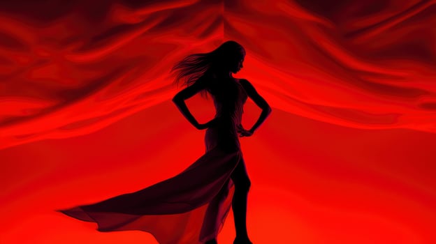 AI generated Woman silhouette dancing - red light district concept photo