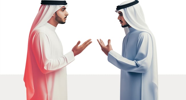 AI generated Animated Discussion Amongst Arab Professionals in Modern Workplace photo