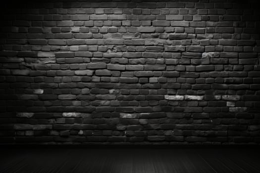 AI generated Abstract black brick wall texture on dark background for graphic design and creative projects photo