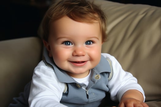 AI generated A cute baby smiling at you. AI generated photo