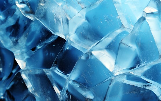 Frozen Blue Canvas Abstract Ice Texture with Surface Cracks photo