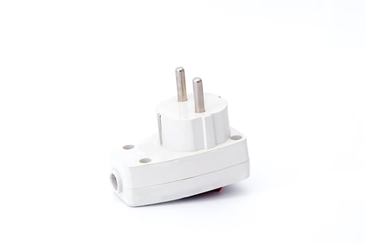 Electric plug isolated on white background photo