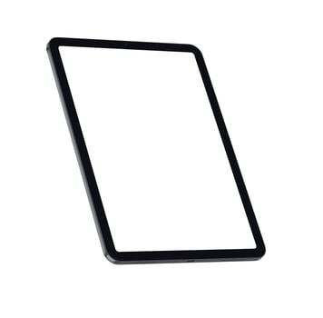 white screen 3d view tablet on white background photo