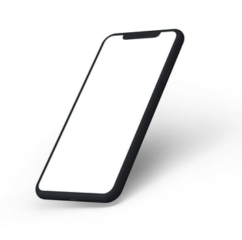 empty screen mobile phone on white background photo