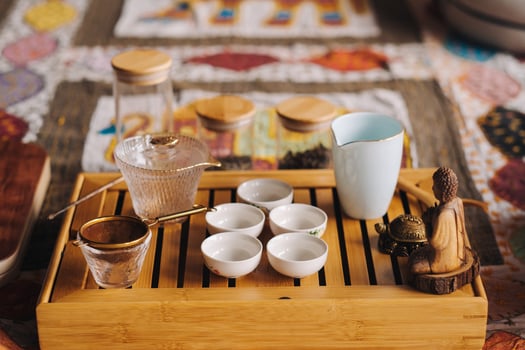 Preparing for a tea ceremony with a large company photo