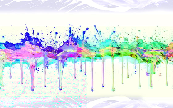 3d Abstract black in splash, paint, isolated on white background, brush strokes, stain grunge rainbow style with Generative AI photo