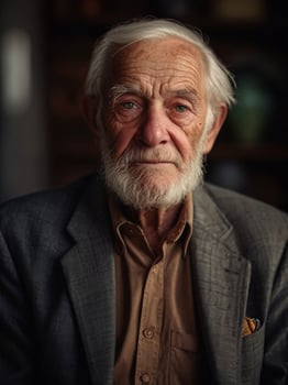 AI generated Portrait of an old American man photo