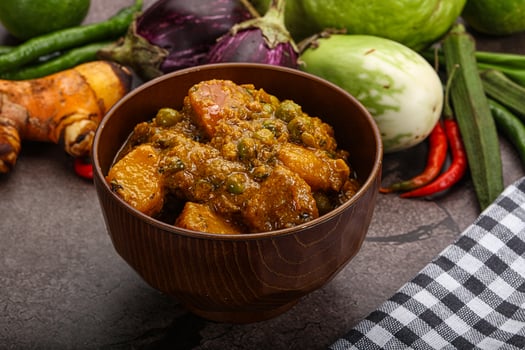 Indian traditional cuisine Aloo mutter photo
