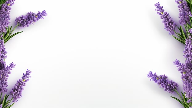 AI generated Top Down Lavender Arrangement for Background photo