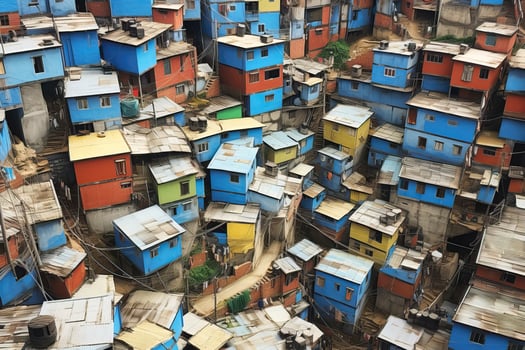 AI generated Aerial view of Favelas, Rio de Janeiro, Brazil, AI Generated photo