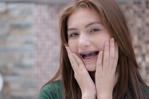 Young woman with toothache, dental problem. Health care concept. photo