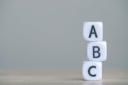 wood cube block with ABC photo