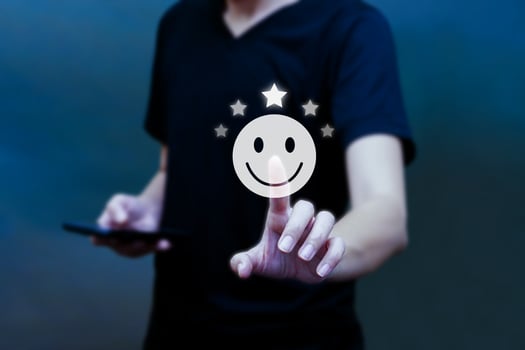 Businessman use finger touch virtual icon. Concept of technology and future business. photo