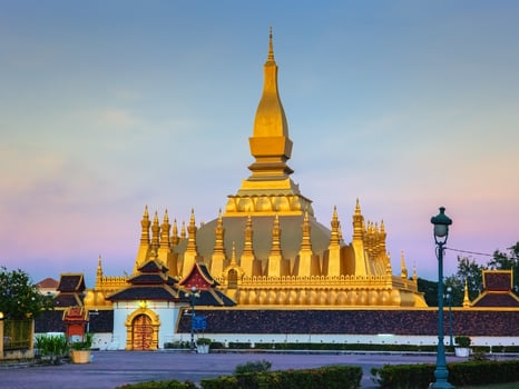 Pha That Luang golden stupa, Vientiane, Laos, Lao People's Democratic Republic photo