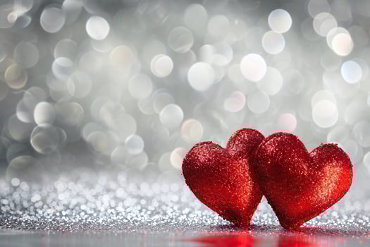 AI generated background with red hearts photo
