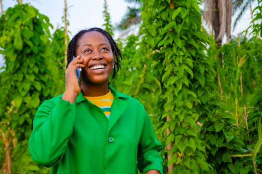 overexcited farmer making call photo