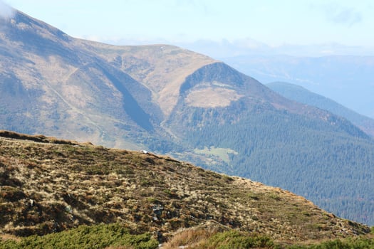 Mount Hoverla hanging peak of the Ukrainian Carpathians against the background of the sky photo