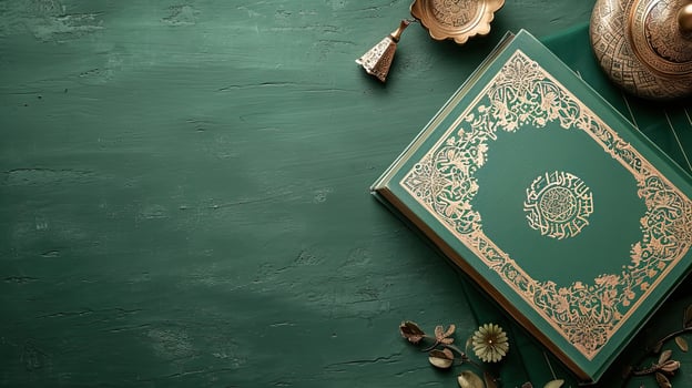 AI generated Al Quran Islamic background, ai generative photo