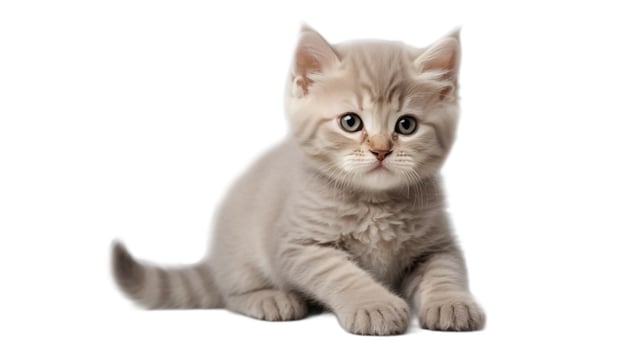 AI generated cute fluffy kitten isolated photo