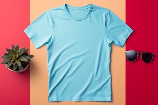 AI generated Classic Crewneck T-shirt mockup with model 8 photo