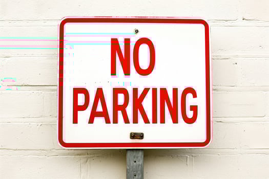 AI generated no park no parking sign red white illustration.ai generative photo