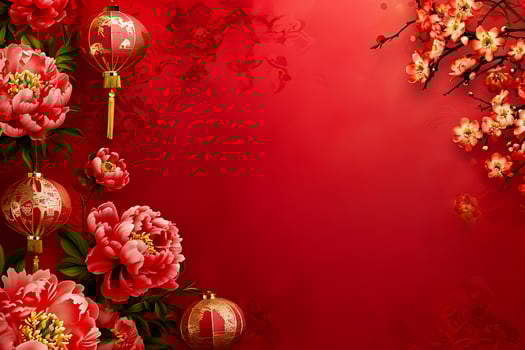 AI generated Pattern art background of Chinese New Year festival photo
