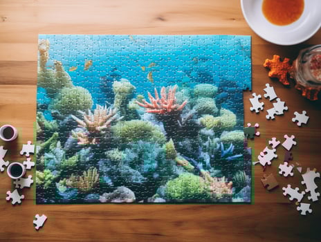 AI generated Engaging Custom Puzzle Mockup for Fun and Learning - AI Generated photo