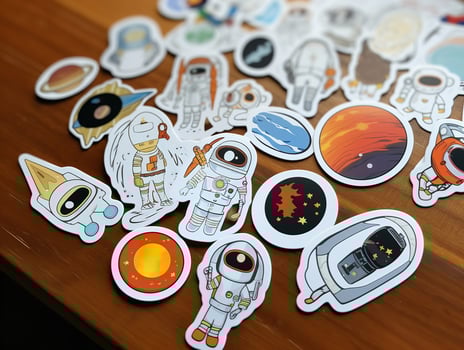 AI generated Fun Custom Sticker Sheet Mockup for Creative Expression - AI Generated photo