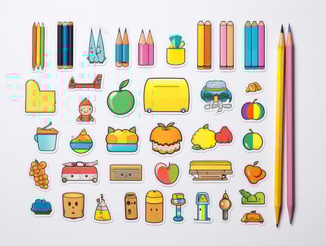 AI generated Fun Custom Sticker Sheet Mockup for Creative Expression - AI Generated photo