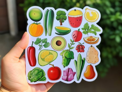 AI generated Fun Custom Sticker Sheet Mockup for Creative Expression - AI Generated photo