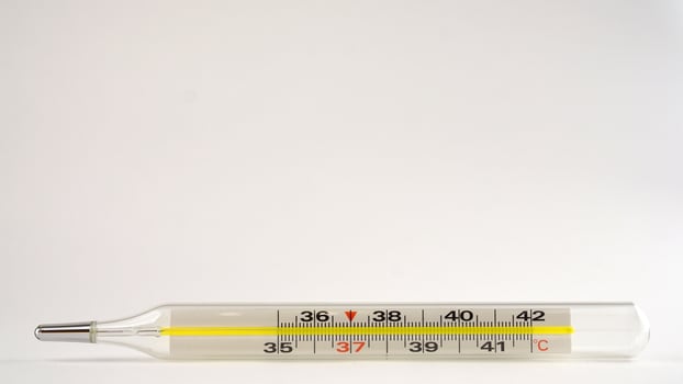 Glass Thermometer, Mercury Thermometer Isolated photo