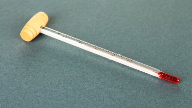 Glass Thermometer, Mercury Thermometer Isolated photo