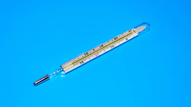 Glass Thermometer, Mercury Thermometer Isolated photo