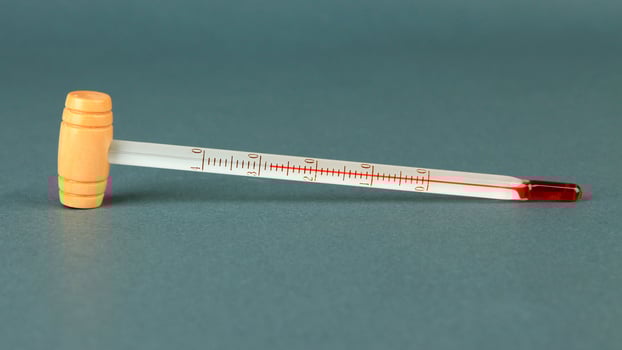 Glass Thermometer, Mercury Thermometer Isolated photo
