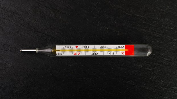 Glass Thermometer, Mercury Thermometer Isolated photo