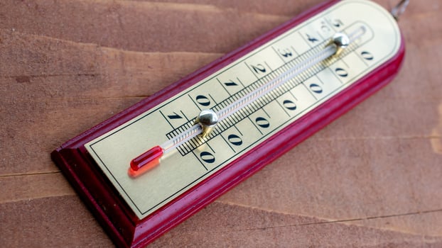 Glass Thermometer, Mercury Thermometer Isolated photo