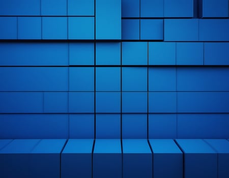 AI generated Abstract 3D Concrete Cube Background with Neon Lights. generative ai photo