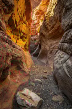 AI generated the bright colors of the destroyed sandstone rock in the canyon. USA. Arizona photo