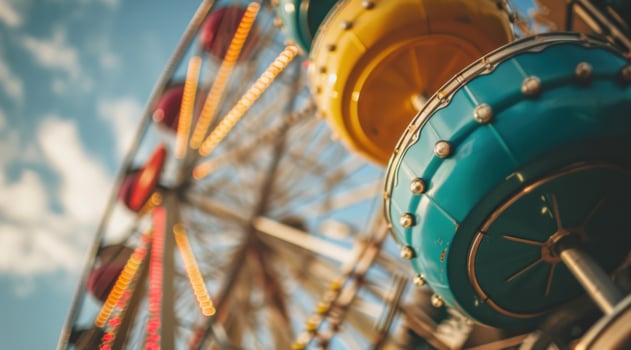 AI generated a ferris wheel at an amusement park photo
