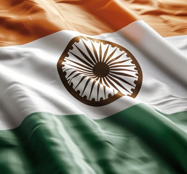 AI generated india flag on white photo