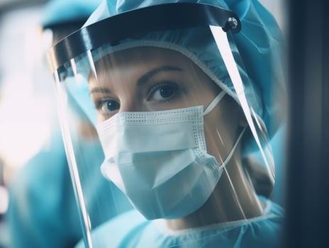 Female scientist at work close-up. Woman career concept photo
