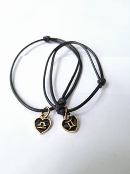 Photo of bracelet with zodiac pendant. This photo is suitable for advertising photos, calendars, magazines, posters, banners