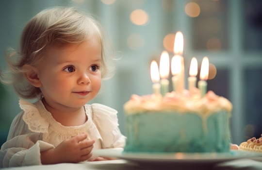 AI generated cake celebrate your first birthday photo