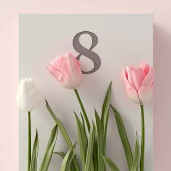 AI generated 8 march card template with large copy space for text photo