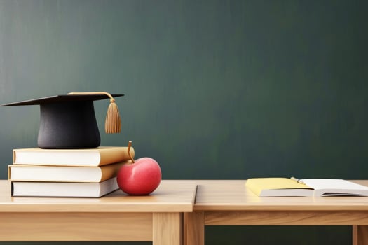 AI generated education poster template with large copy space for text photo
