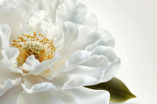 AI generated peiny flower poster template with large copy space for text photo