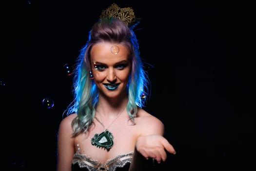Blue-haired Woman Wearing a Tiara photo