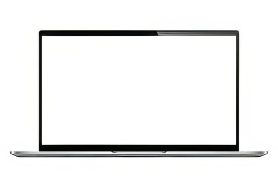 Empty laptop screen mockup template, laptop display photo