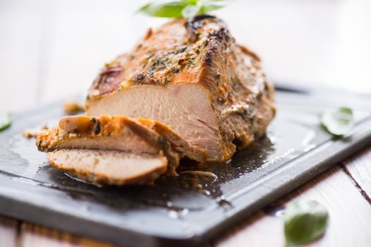 Baked sirloin turkey meat homemade with spices photo