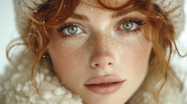 AI generated Portrait of a red-haired girl in close-up photo